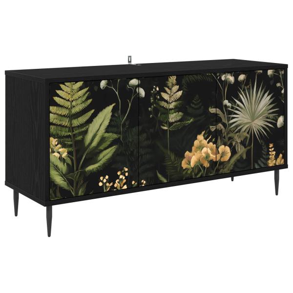 TV-Schrank RHENEN 102 x 33 x 51 cm Schwarz Eichen-Optik