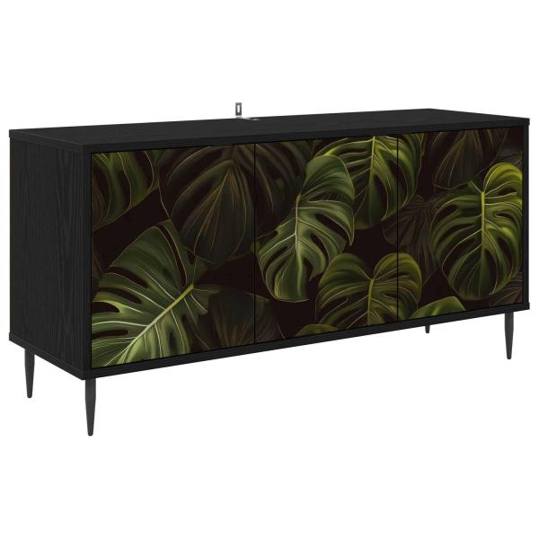 TV-Schrank ELBURG 102 x 33 x 51 cm Schwarz Eichen-Optik