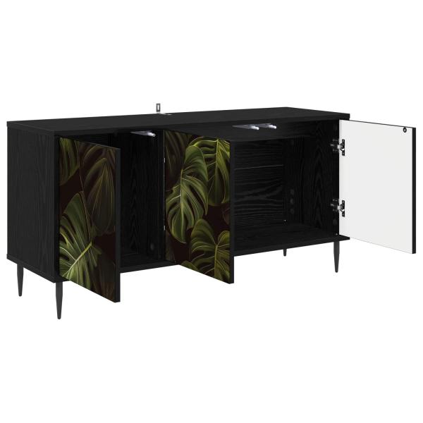 TV-Schrank ELBURG 102 x 33 x 51 cm Schwarz Eichen-Optik