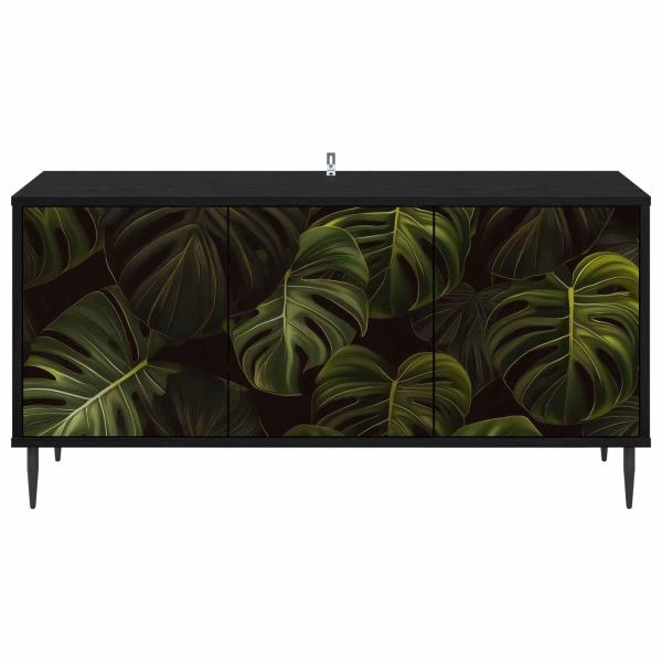TV-Schrank ELBURG 102 x 33 x 51 cm Schwarz Eichen-Optik