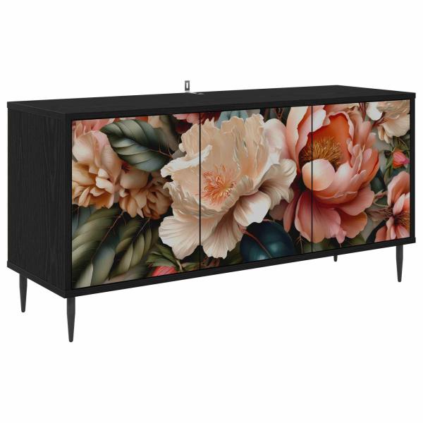 TV-Schrank BORNE 102 x 33 x 51 cm Schwarz Eichen-Optik