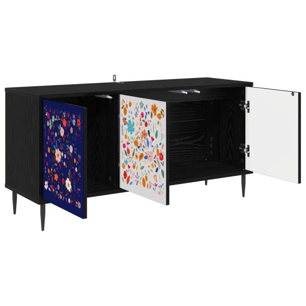 TV-Schrank MAINZ 102 x 33 x 51 cm Schwarz Eichen-Optik