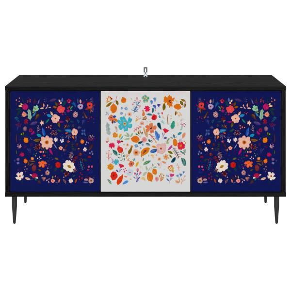 TV-Schrank MAINZ 102 x 33 x 51 cm Schwarz Eichen-Optik