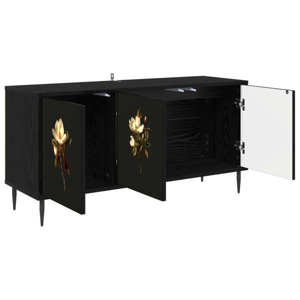 TV-Schrank BREMEN 102 x 33 x 51 cm Schwarz Eichen-Optik