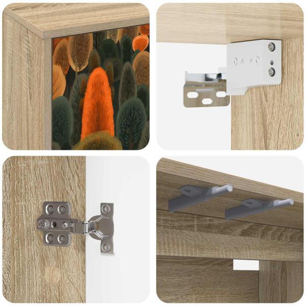 Wandmontierter TV-Schrank ZAANDAM 69 x 33 x 40 cm Sonoma-Eiche