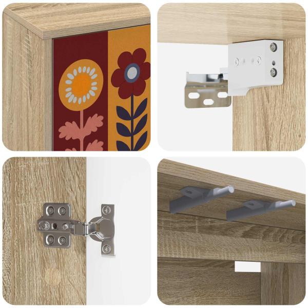 Wandmontierter TV-Schrank ESSEN 69 x 33 x 40 cm Sonoma-Eiche
