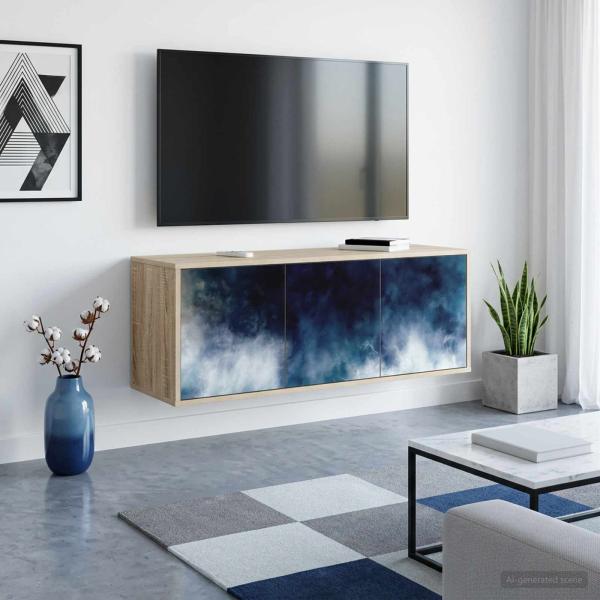 ARDEBO.de - Wandmontierter TV-Schrank RAALTE 102 x 33 x 40 cm Sonoma-Eiche