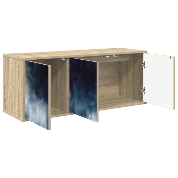 Wandmontierter TV-Schrank RAALTE 102 x 33 x 40 cm Sonoma-Eiche