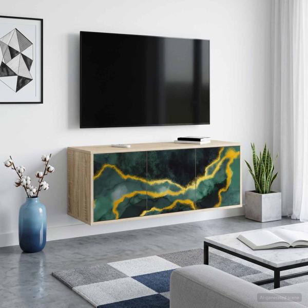 ARDEBO.de - Wandmontierter TV-Schrank WIJHE 102 x 33 x 40 cm Sonoma-Eiche