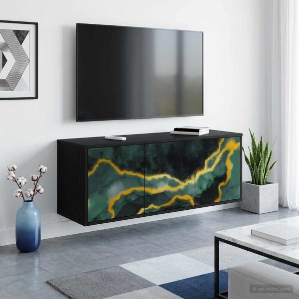 ARDEBO.de - Wandmontierter TV-Schrank WIJHE 102 x 33 x 40 cm Holzwerkstoff