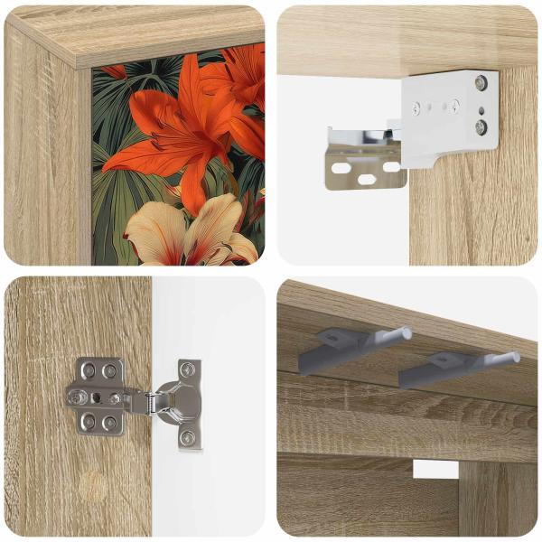 Wandmontierter TV-Schrank GENNEP 102 x 33 x 40 cm Sonoma-Eiche