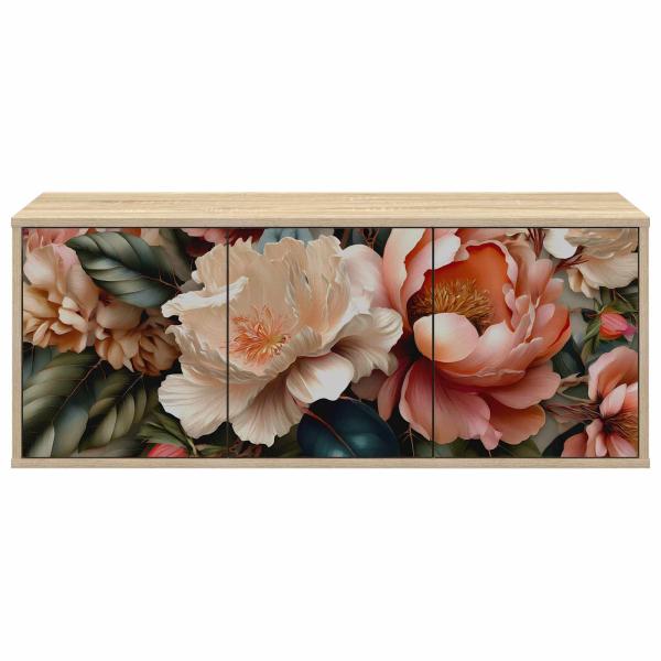 Wandmontierter TV-Schrank BORNE 102 x 33 x 40 cm Sonoma-Eiche