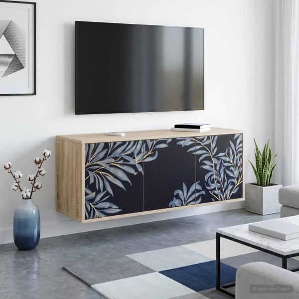 ARDEBO.de - Wandmontierter TV-Schrank DOKKUM 102 x 33 x 40 cm Sonoma-Eiche