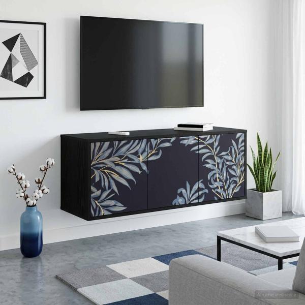 ARDEBO.de - Wandmontierter TV-Schrank DOKKUM 102 x 33 x 40 cm Holzwerkstoff