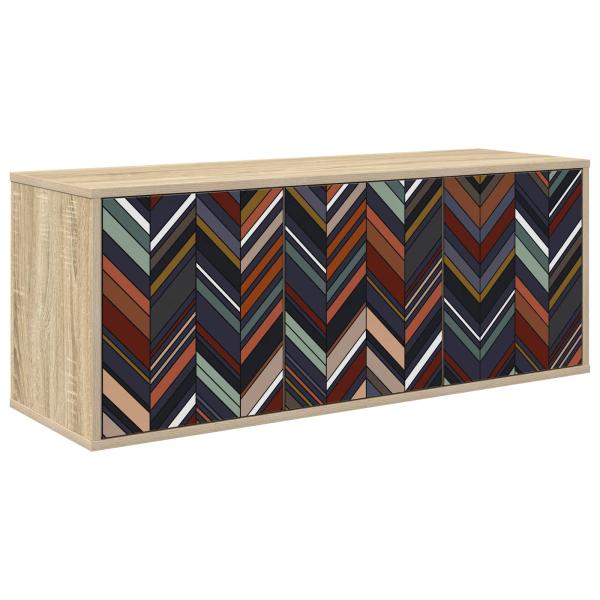 ARDEBO.de - Wandmontierter TV-Schrank OMMEN 102 x 33 x 40 cm Sonoma-Eiche