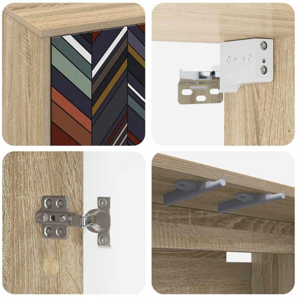 Wandmontierter TV-Schrank OMMEN 102 x 33 x 40 cm Sonoma-Eiche