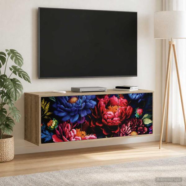 ARDEBO.de - Wandmontierter TV-Schrank KIEL 102 x 33 x 40 cm Sonoma-Eiche