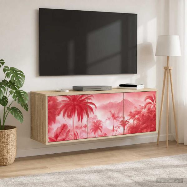 ARDEBO.de - Wandmontierter TV-Schrank AACHEN 102 x 33 x 40 cm Sonoma-Eiche