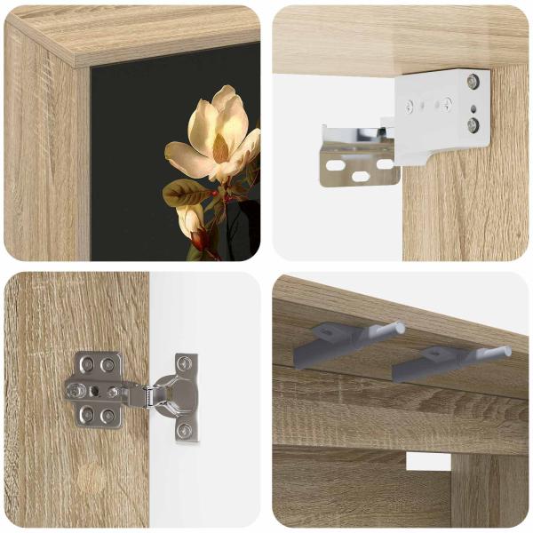 Wandmontierter TV-Schrank BREMEN 102 x 33 x 40 cm Sonoma-Eiche
