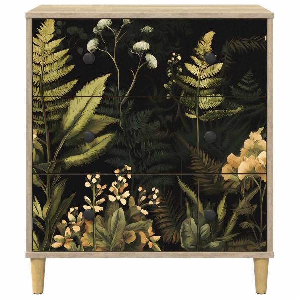Kommode RHENEN Dschungelmotiv 66 x 36,5 x 75 cm Holzwerkstoff