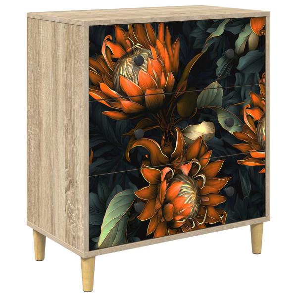 Kommode LOCHEM Orangenmuster 66 x 36,5 x 75 cm Holzwerkstoff