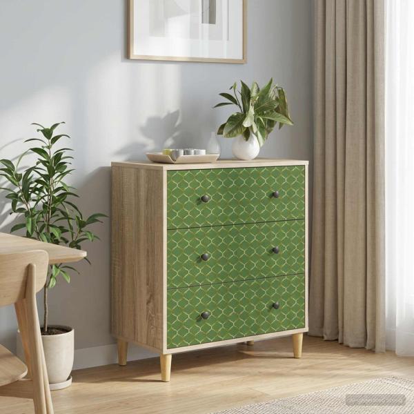 ARDEBO.de - Kommode GELEEN Smaragd geometrisches Muster 66 x 36,5 x 75 cm