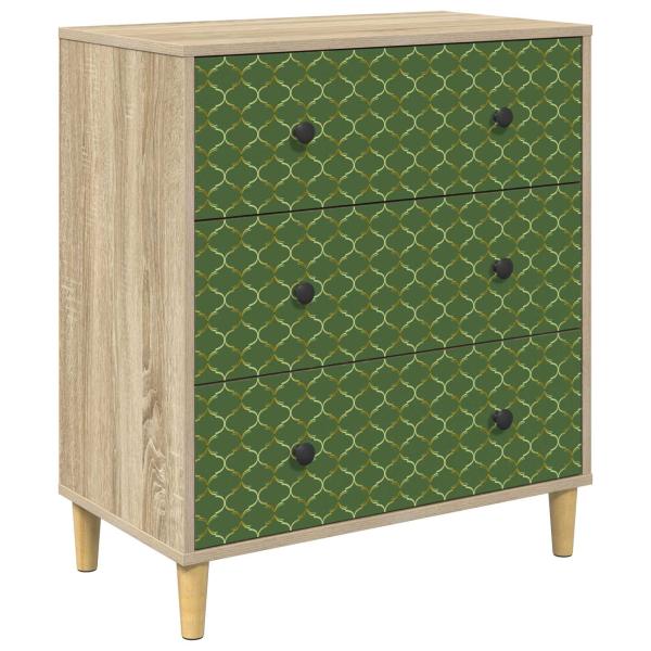 Kommode GELEEN Smaragd geometrisches Muster 66 x 36,5 x 75 cm
