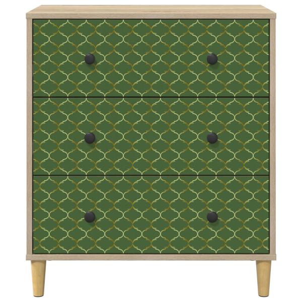 Kommode GELEEN Smaragd geometrisches Muster 66 x 36,5 x 75 cm