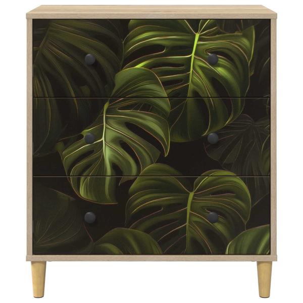 Kommode ELBURG Palmblattmuster 66 x 36,5 x 75 cm Holzwerkstoff