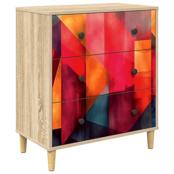 Kommode HEESCH Farbenblockdruck 66 x 36,5 x 75 cm Holzwerkstoff
