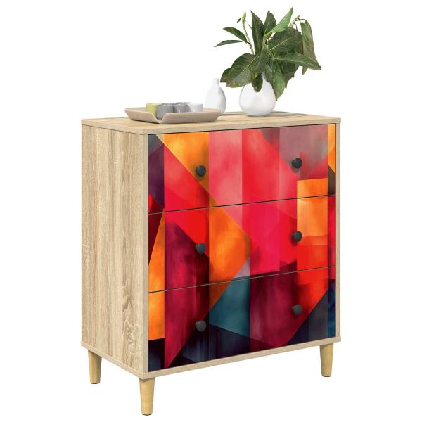 Kommode HEESCH Farbenblockdruck 66 x 36,5 x 75 cm Holzwerkstoff