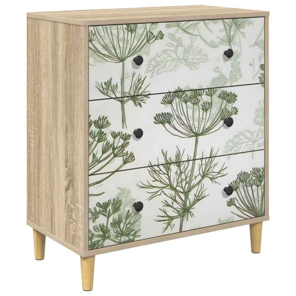 Kommode GOTHA Grüner Baumdruck 66 x 36,5 x 75 cm Holzwerkstoff