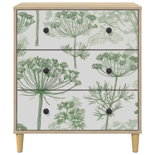 Kommode GOTHA Grüner Baumdruck 66 x 36,5 x 75 cm Holzwerkstoff