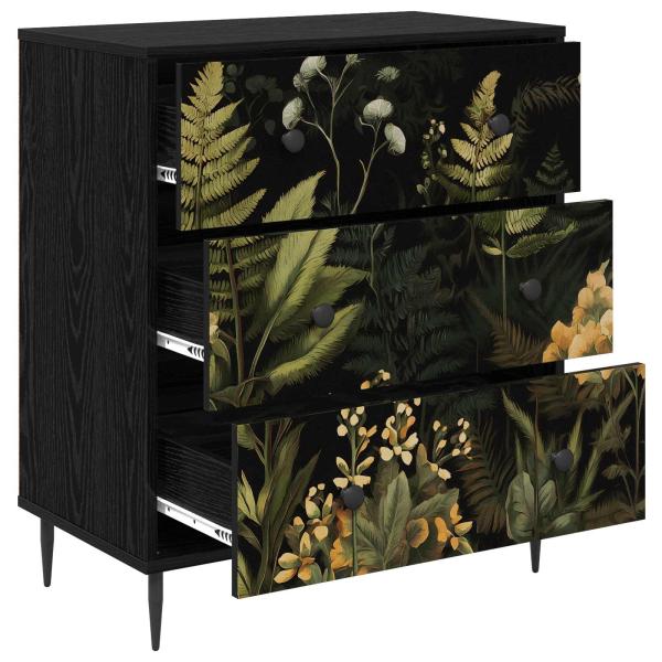 Kommode RHENEN Dschungelmotiv 66 x 36,5 x 76 cm Holzwerkstoff