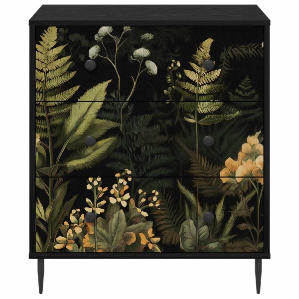 Kommode RHENEN Dschungelmotiv 66 x 36,5 x 76 cm Holzwerkstoff