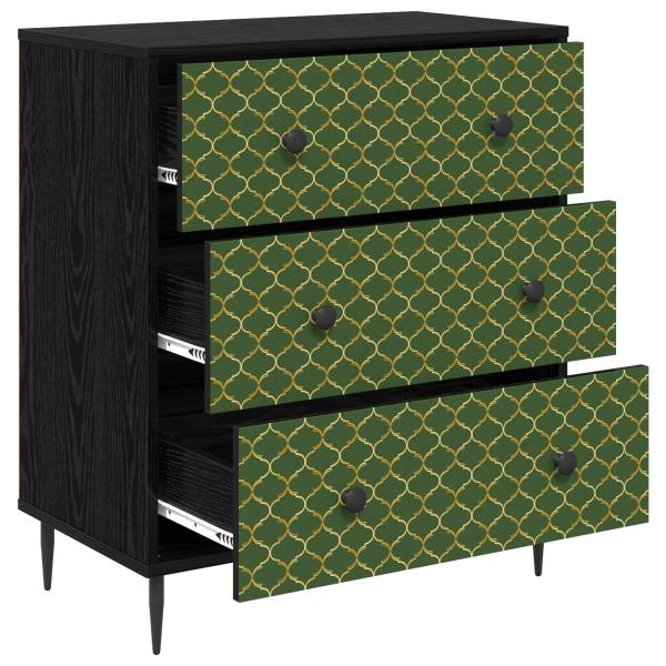 Kommode GELEEN Smaragd geometrisches Muster 66 x 36,5 x 76 cm
