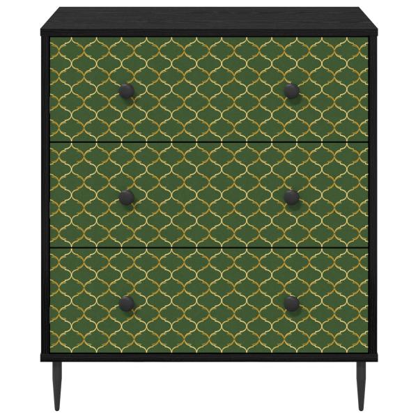 Kommode GELEEN Smaragd geometrisches Muster 66 x 36,5 x 76 cm