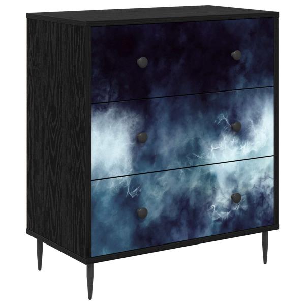 Kommode RAALTE Blaue Marmorierung 66 x 36,5 x 76 cm