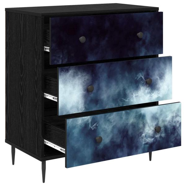 Kommode RAALTE Blaue Marmorierung 66 x 36,5 x 76 cm