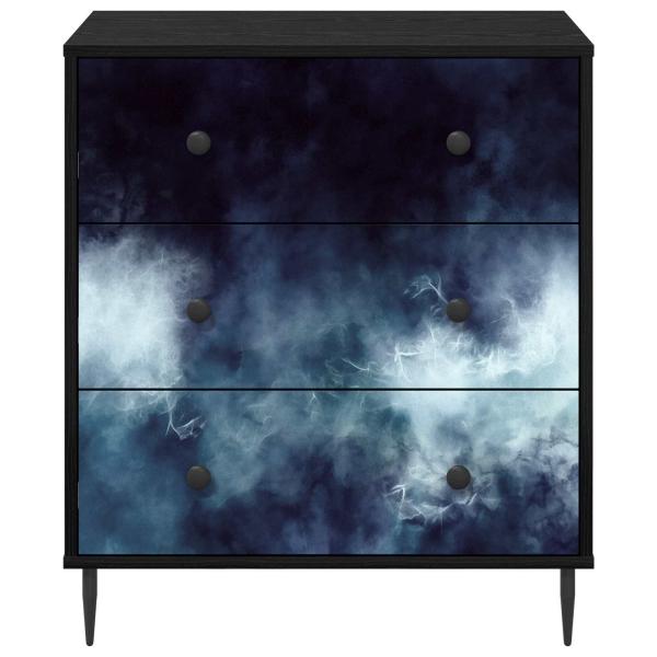 Kommode RAALTE Blaue Marmorierung 66 x 36,5 x 76 cm