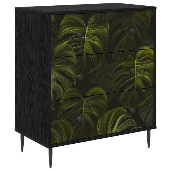 Kommode ELBURG Palmblattmuster 66 x 36,5 x 76 cm Holzwerkstoff