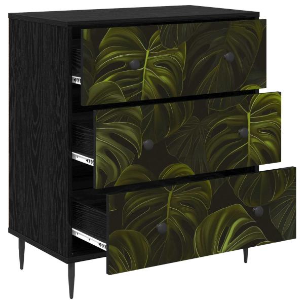 Kommode ELBURG Palmblattmuster 66 x 36,5 x 76 cm Holzwerkstoff