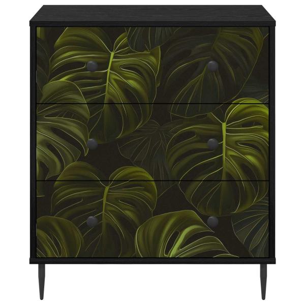 Kommode ELBURG Palmblattmuster 66 x 36,5 x 76 cm Holzwerkstoff