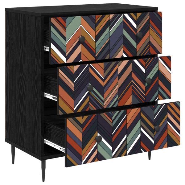 Kommode OMMEN Geometrischer Druck 66 x 36,5 x 76 cm