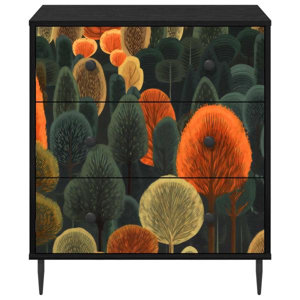 Kommode ZAANDAM Waldmuster 66 x 36,5 x 76 cm Holzwerkstoff