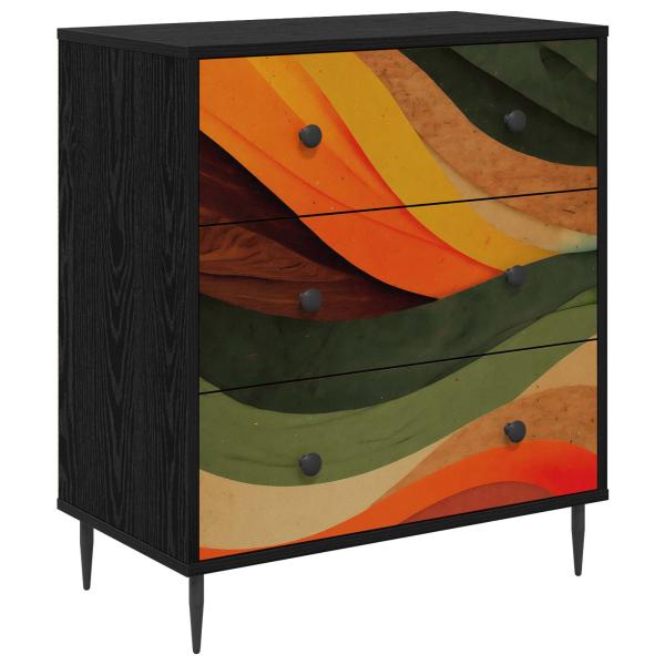 Kommode BONN Retro-Wellenmuster 66 x 36,5 x 76 cm Holzwerkstoff