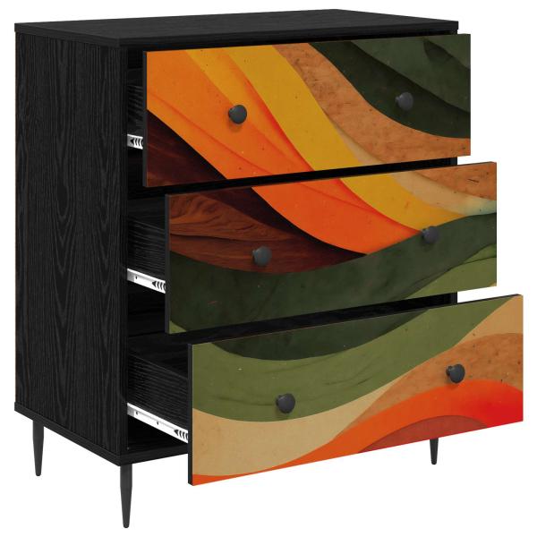 Kommode BONN Retro-Wellenmuster 66 x 36,5 x 76 cm Holzwerkstoff