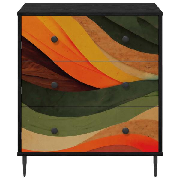 Kommode BONN Retro-Wellenmuster 66 x 36,5 x 76 cm Holzwerkstoff