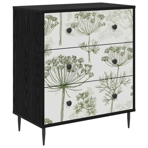 Kommode GOTHA Grüner Baumdruck 66 x 36,5 x 76 cm Holzwerkstoff