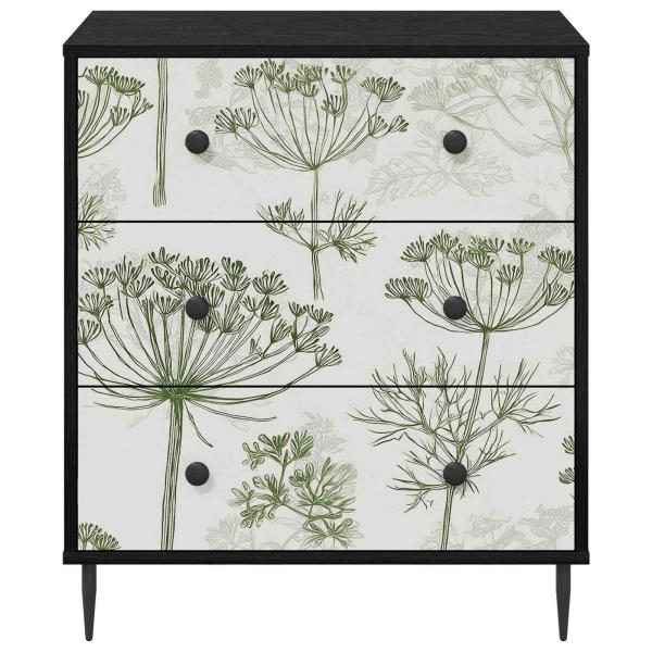 Kommode GOTHA Grüner Baumdruck 66 x 36,5 x 76 cm Holzwerkstoff